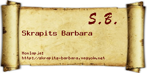 Skrapits Barbara névjegykártya